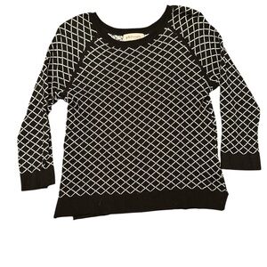 Philosophy Republic Clothing Black & White Geometric Knit Sweater - Size L